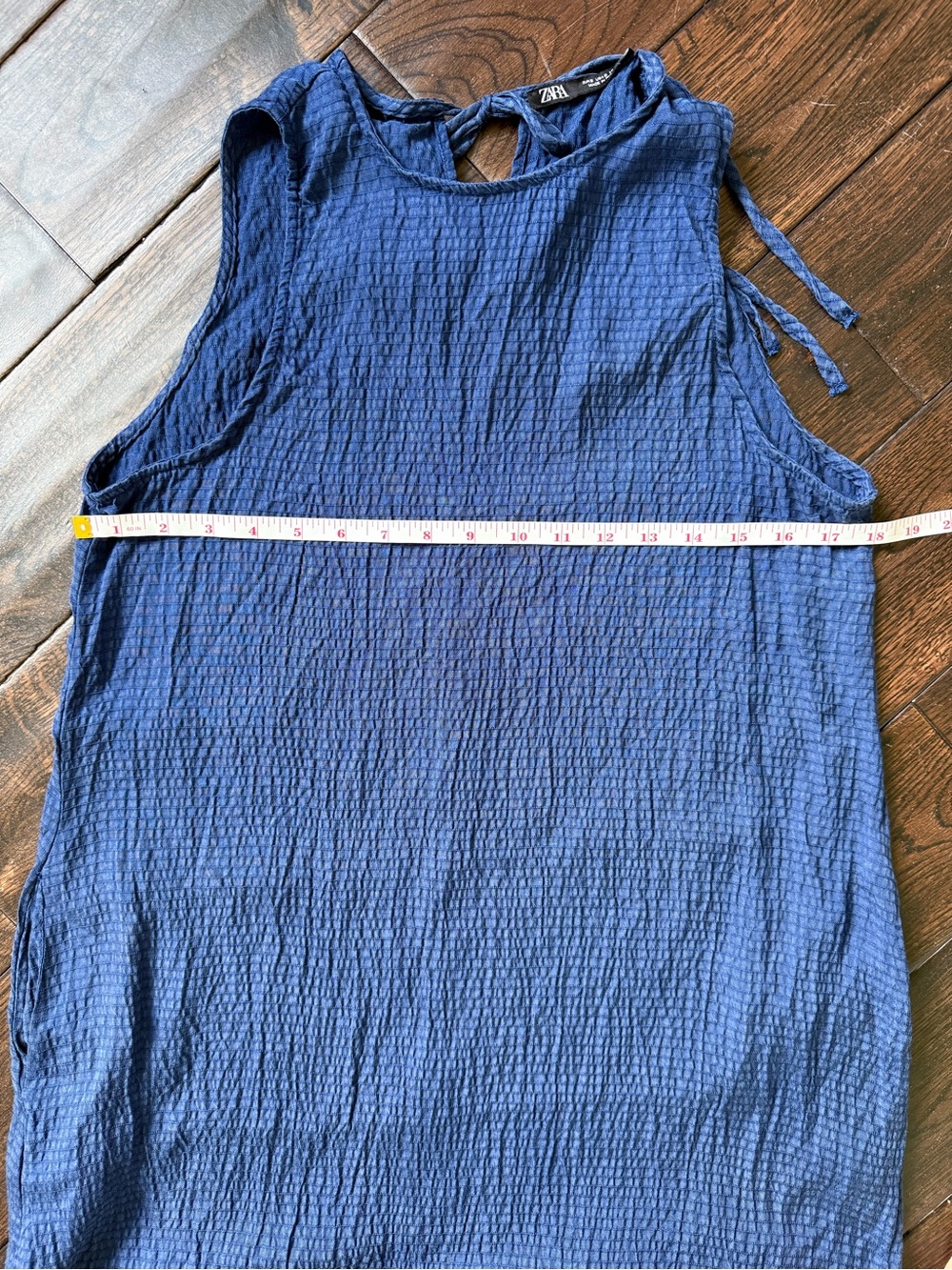 Zara Sleeveless Dark Blue Tiered Maxi Dress with Pockets - Picture 6 of 9